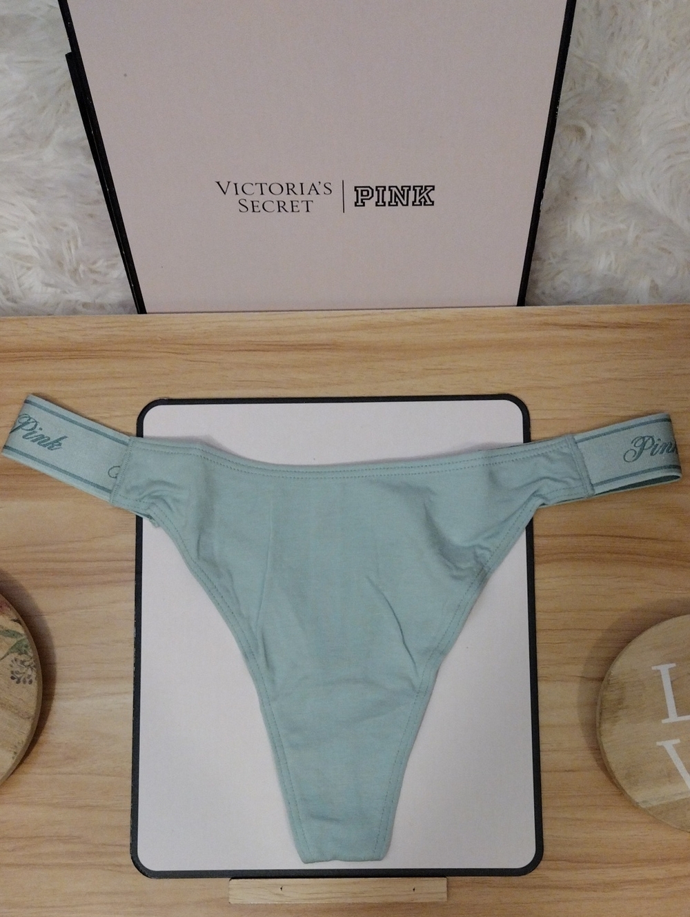 Victoria's Secret PINK Mint Thong Small NWOT
